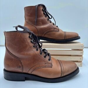 Thursday Boot Co Womens Everyday Brown Leather Cap Toe Lace Boots 9.5 See Note